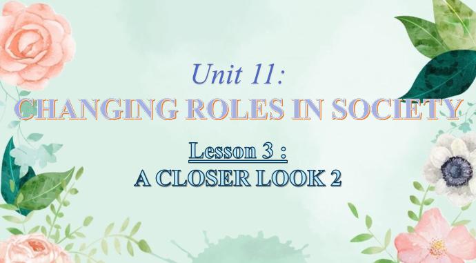 Unit Changing Roles In Society Lesson A Closer Look Ti Ng