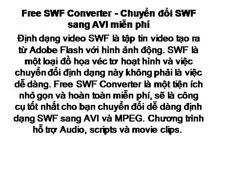 Free SWF Converter - Chuyển đổi SWF sang AVI miễn phí - Bài giảng khác ...