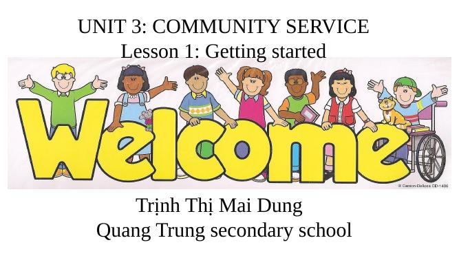 Unit 3. Community Service. Lesson 1. Getting started - Tiếng Anh 7 - Lê ...