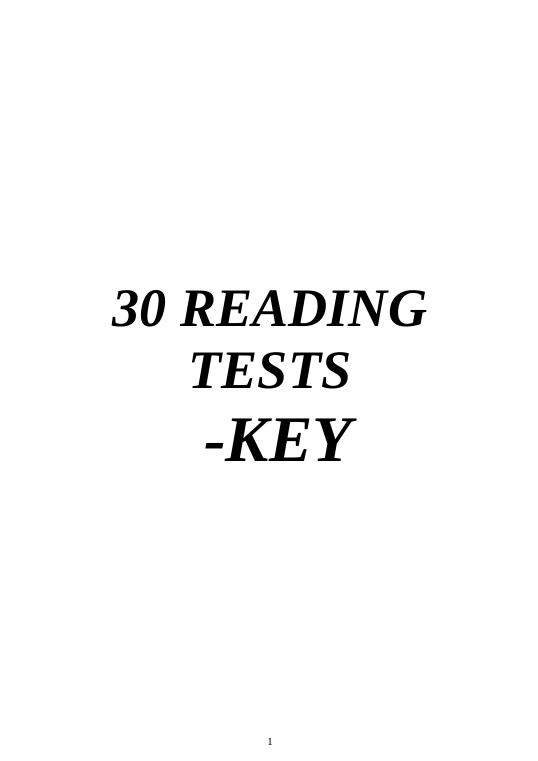 30 READING TESTS FOR GCSE EXAM -KEY - Global Success 12 - Bùi Nguyễn ...