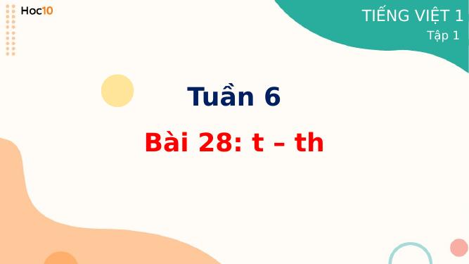 Tập 1 - Bài 28: t - th. - Tiếng Việt 1 - Trường Tiểu học Cẩm Hưng - Thư ...