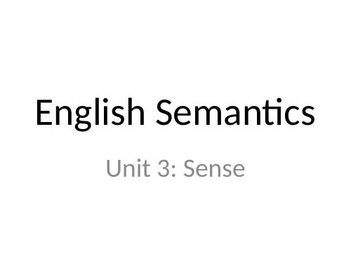 Unit 3 Sense - Bài giảng khác - Trương Văn Ánh - Thư viện Bài giảng điện tử